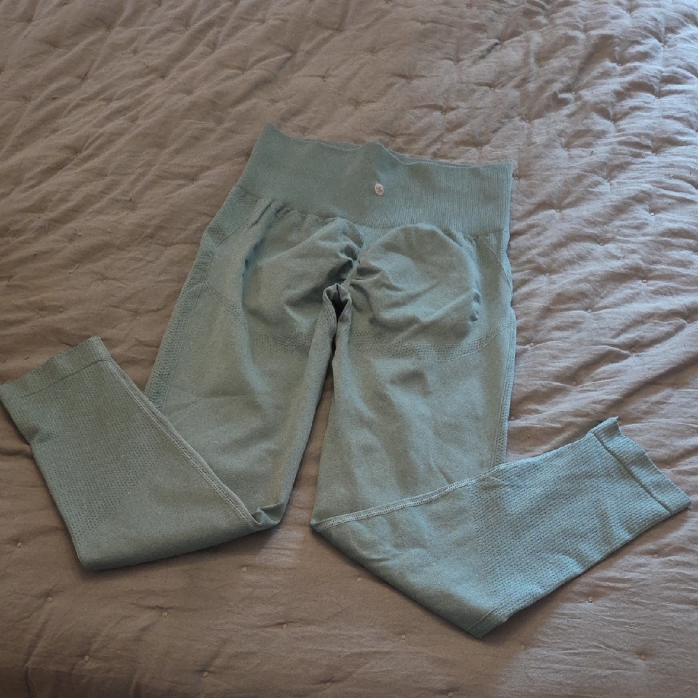 HALARA Seamless Ribbed Leggings - Sage